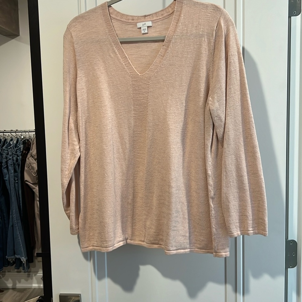 Dusty Rose VNeck long sleeved women’s sweater- J Jill XL